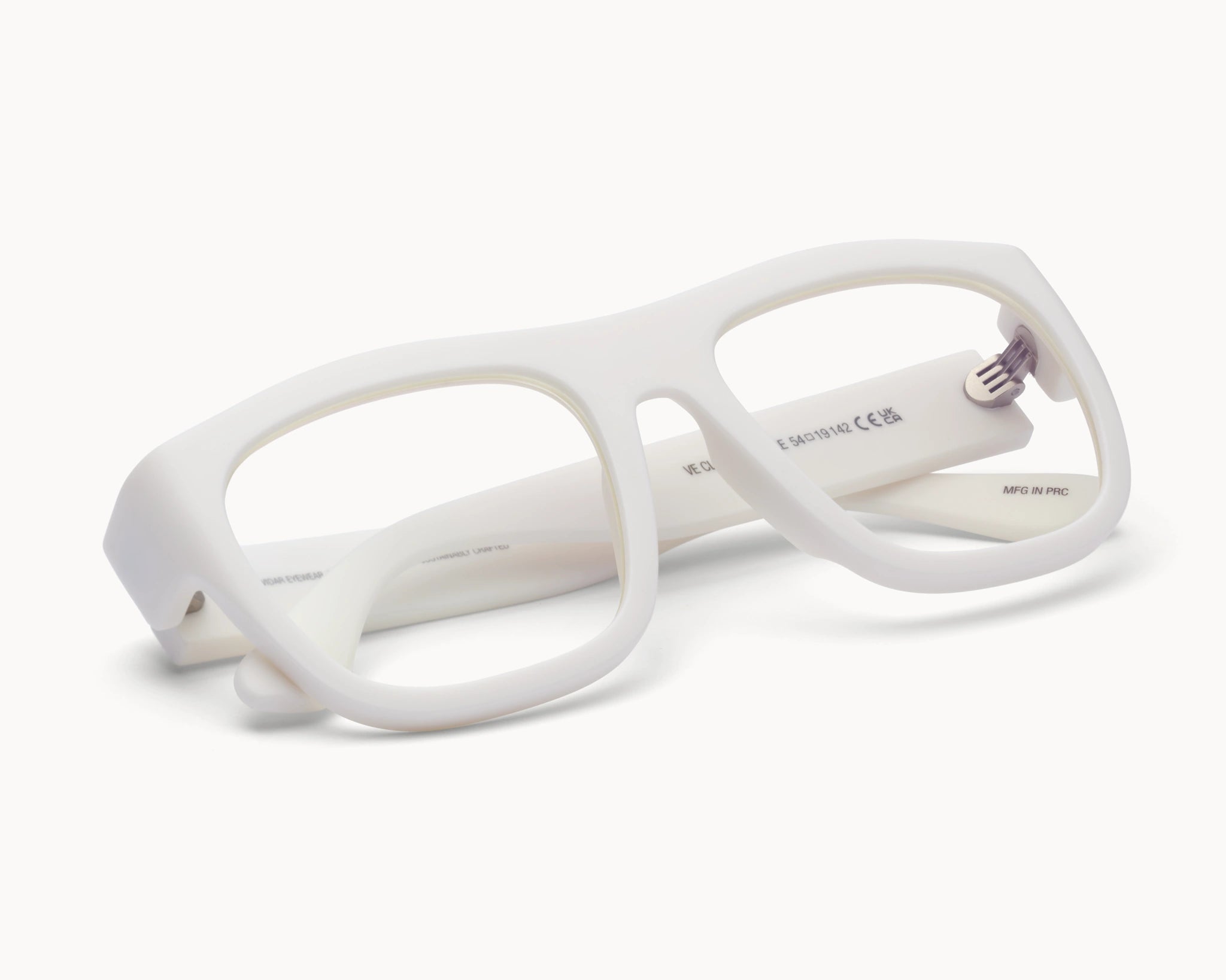 Bærekraftige Classic Ample oversized hvite briller fra VIDAR EYEWEAR med klare glass