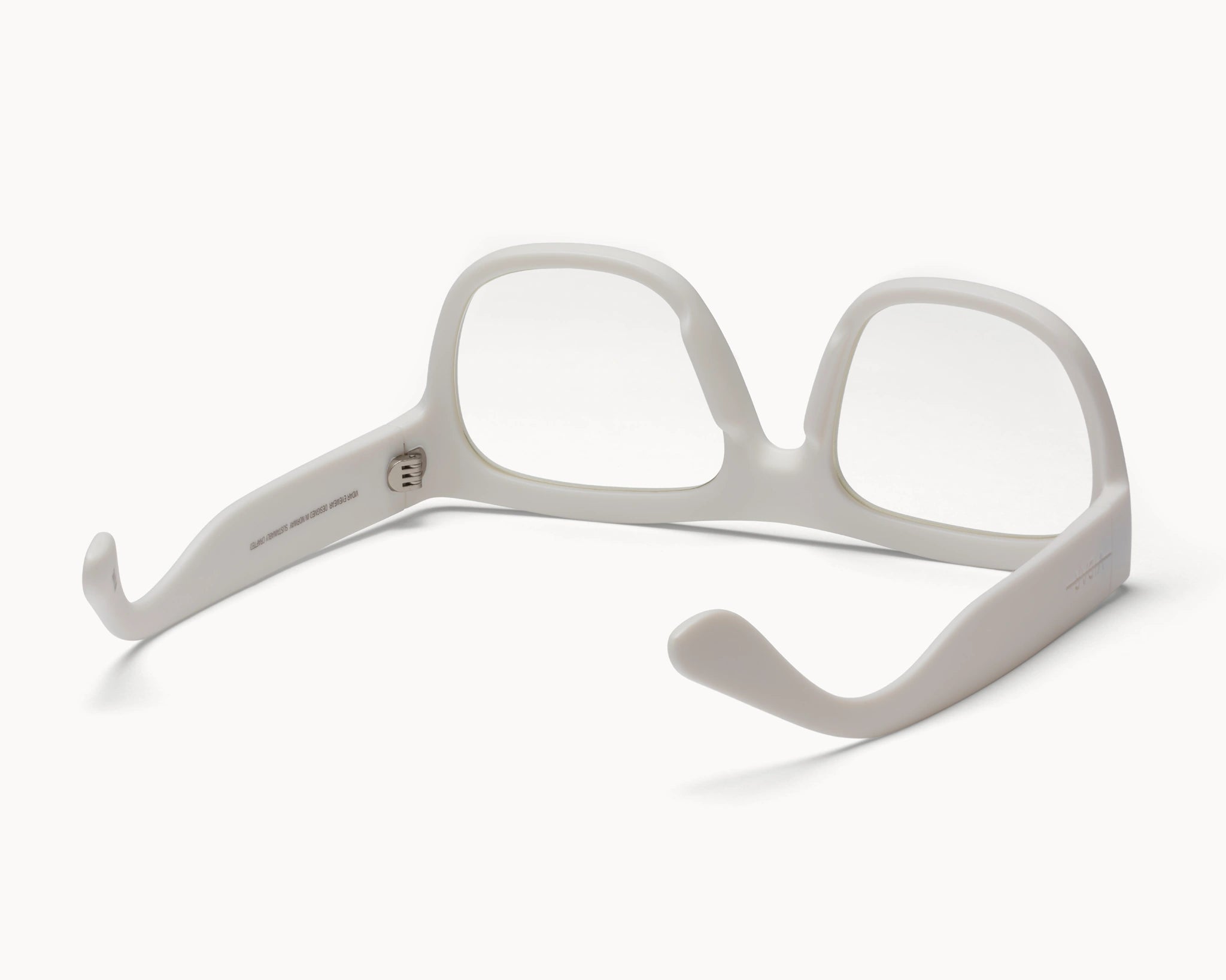 Bærekraftige Classic Ample oversized hvite briller fra VIDAR EYEWEAR med klare glass