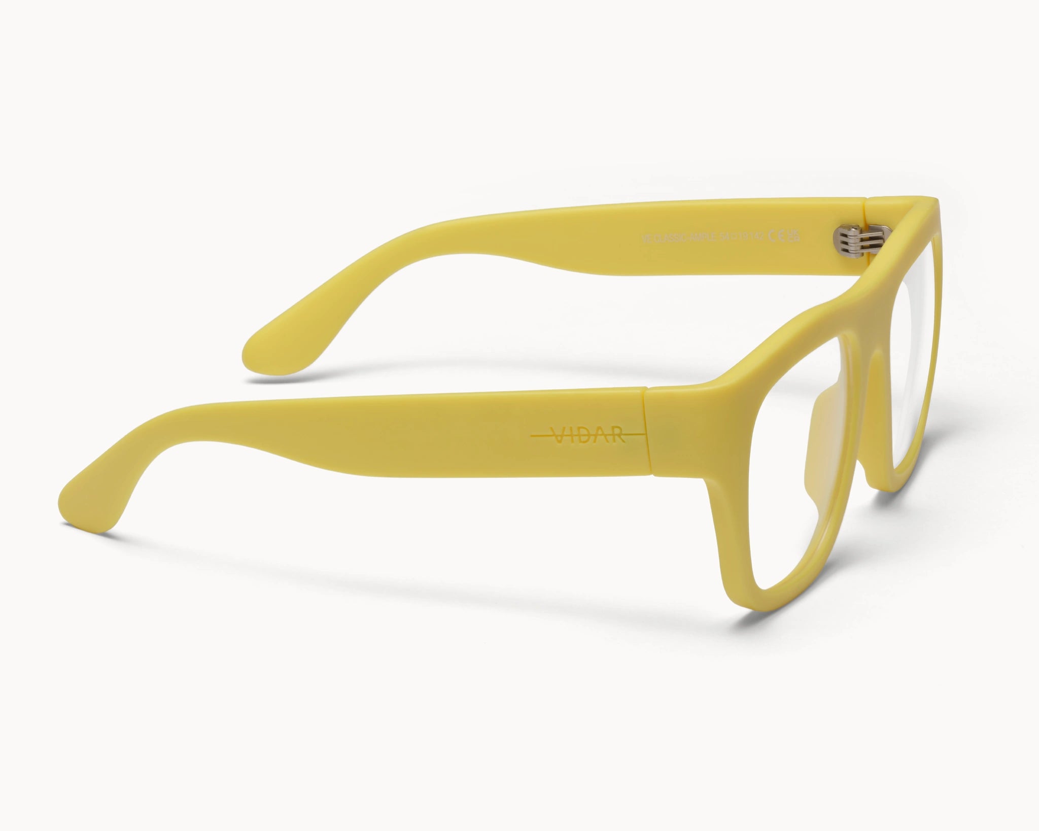 Bærekraftige Classic Ample oversized gule briller fra VIDAR EYEWEAR med klare glass
