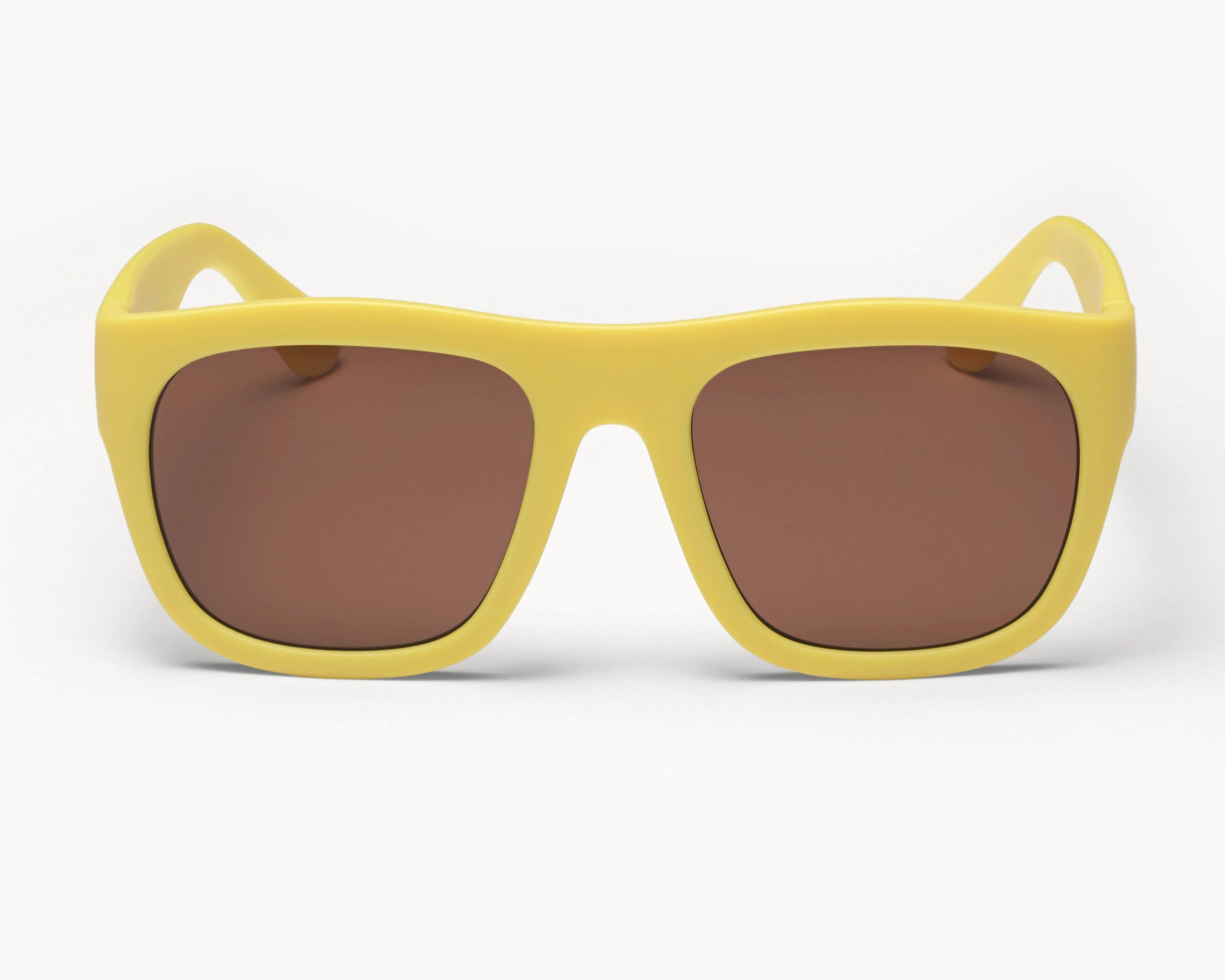 Bærekraftige Classic Ample oversized gule solbriller fra VIDAR EYEWEAR med brune glass