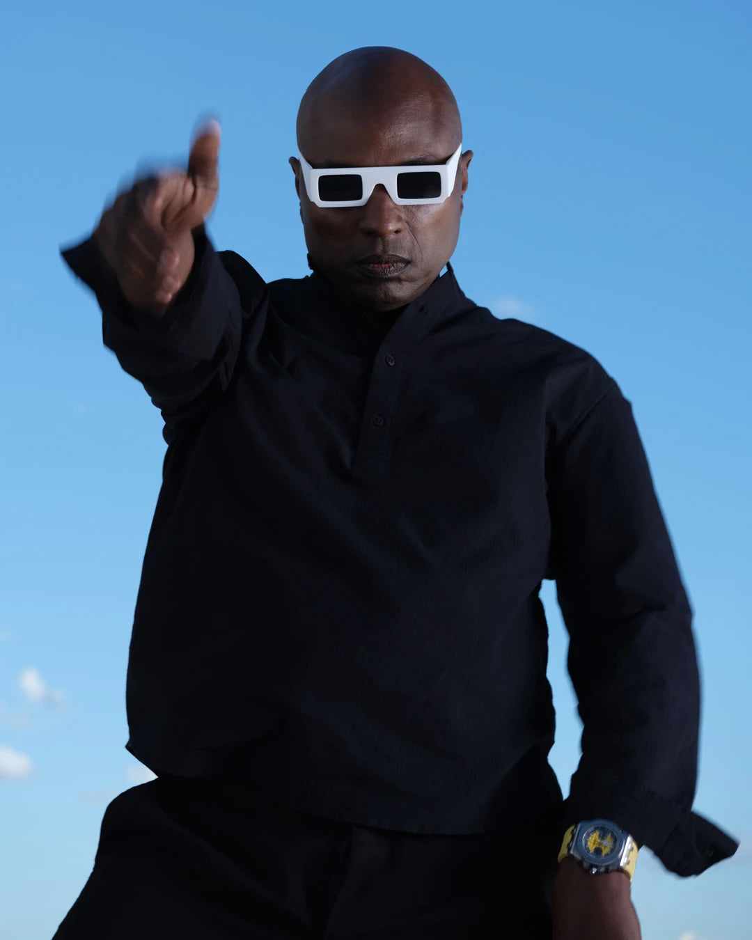 Shaman Durek featuring 3D Nordic White Sunglasses