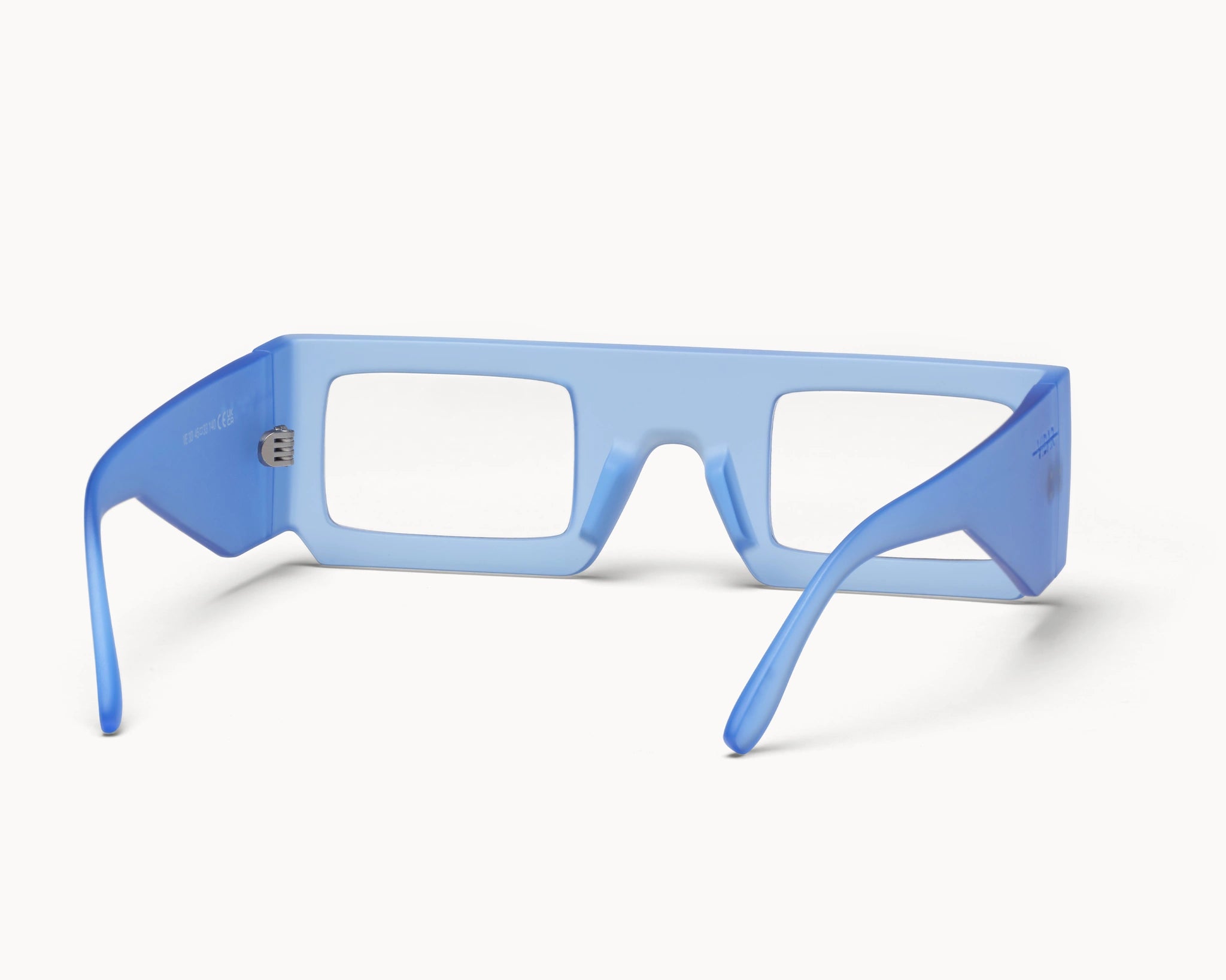 3D Nordic - blå retro oversized briller med styrke fra VIDAR EYEWEAR inspirert av den ikoniske 3D-IMAX - laget av bærekraftige materialer - innvendig visning.