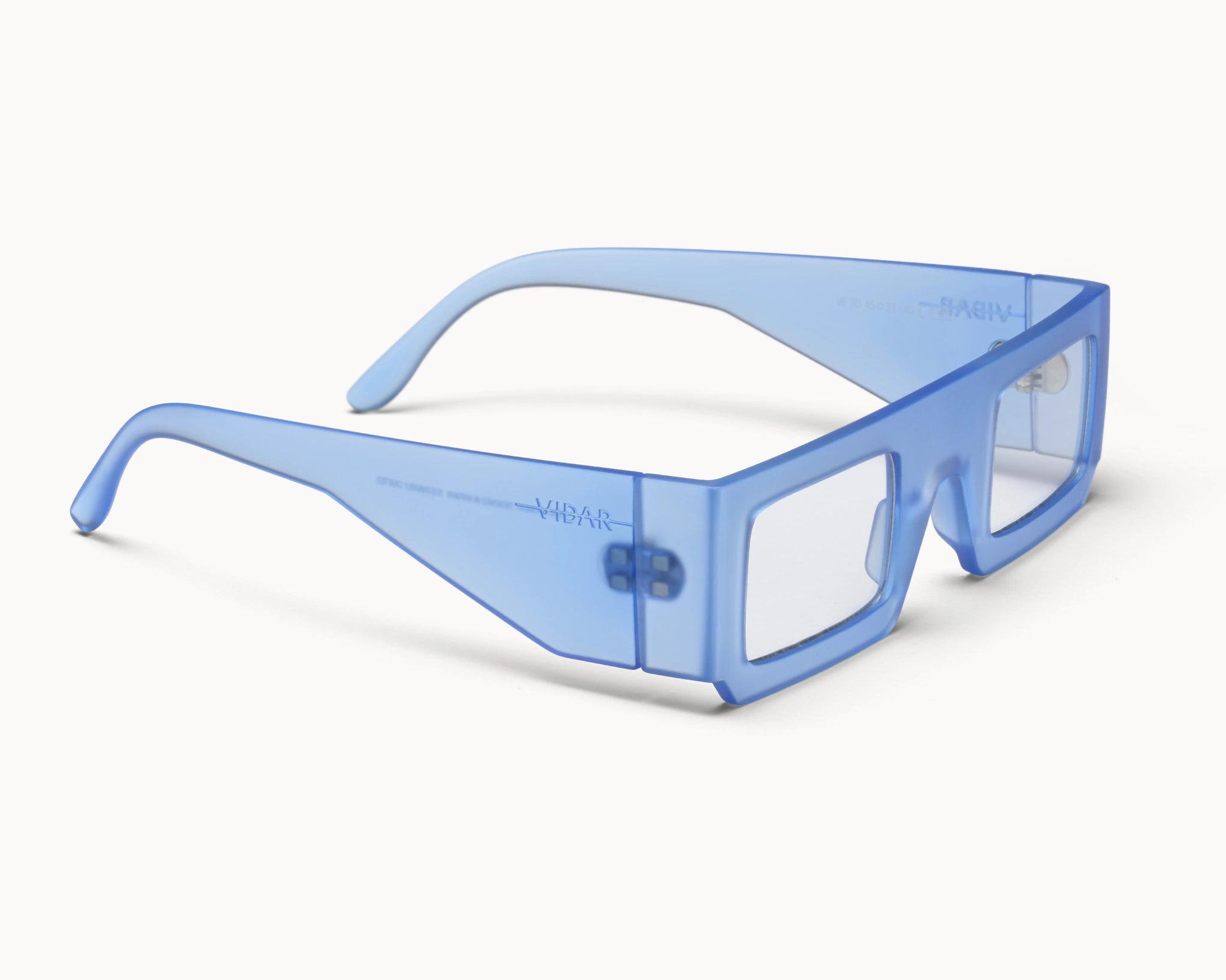 3D Nordic - blå retro oversized briller med styrke fra VIDAR EYEWEAR inspirert av den ikoniske 3D-IMAX - laget av bærekraftige materialer - sidevisning.