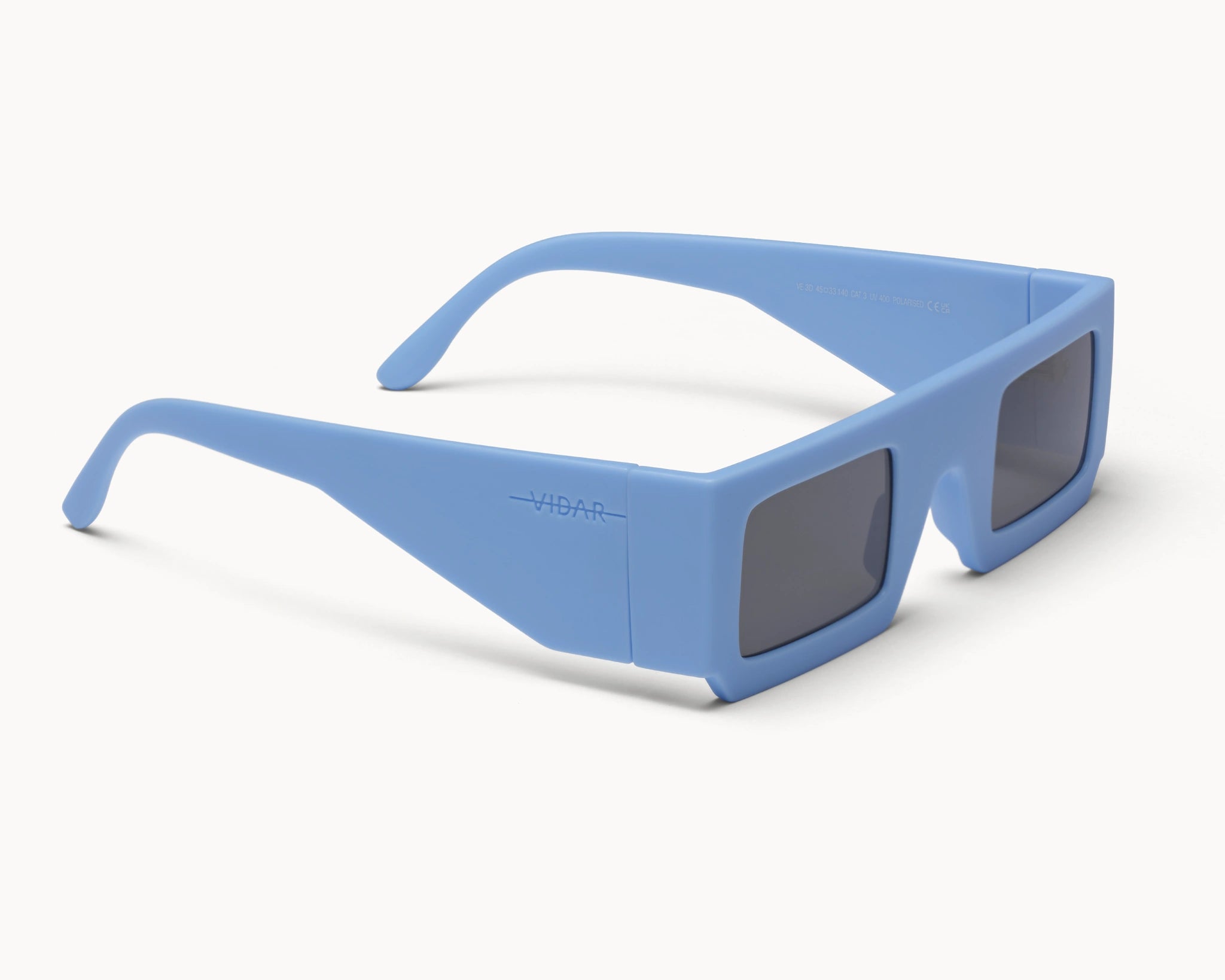 3D Nordic - blå retro oversized solbriller fra VIDAR EYEWEAR inspirert av ikoniske 3D-IMAX i bærekraftige materialer - sett fra siden.