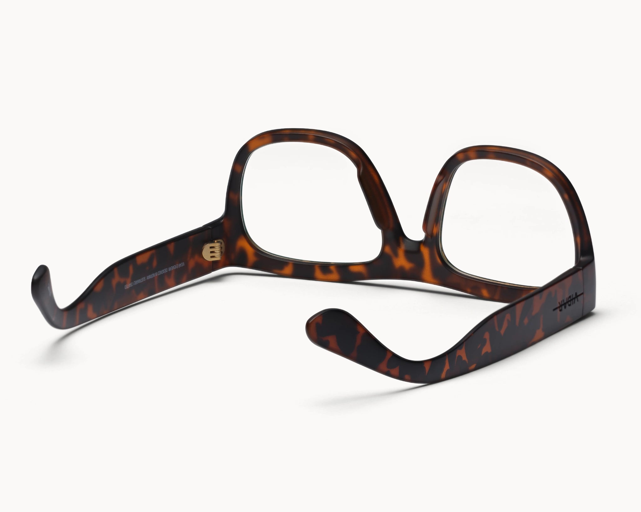 Bærekraftige Classic Ample oversized tortoise briller fra VIDAR EYEWEAR med klare glass