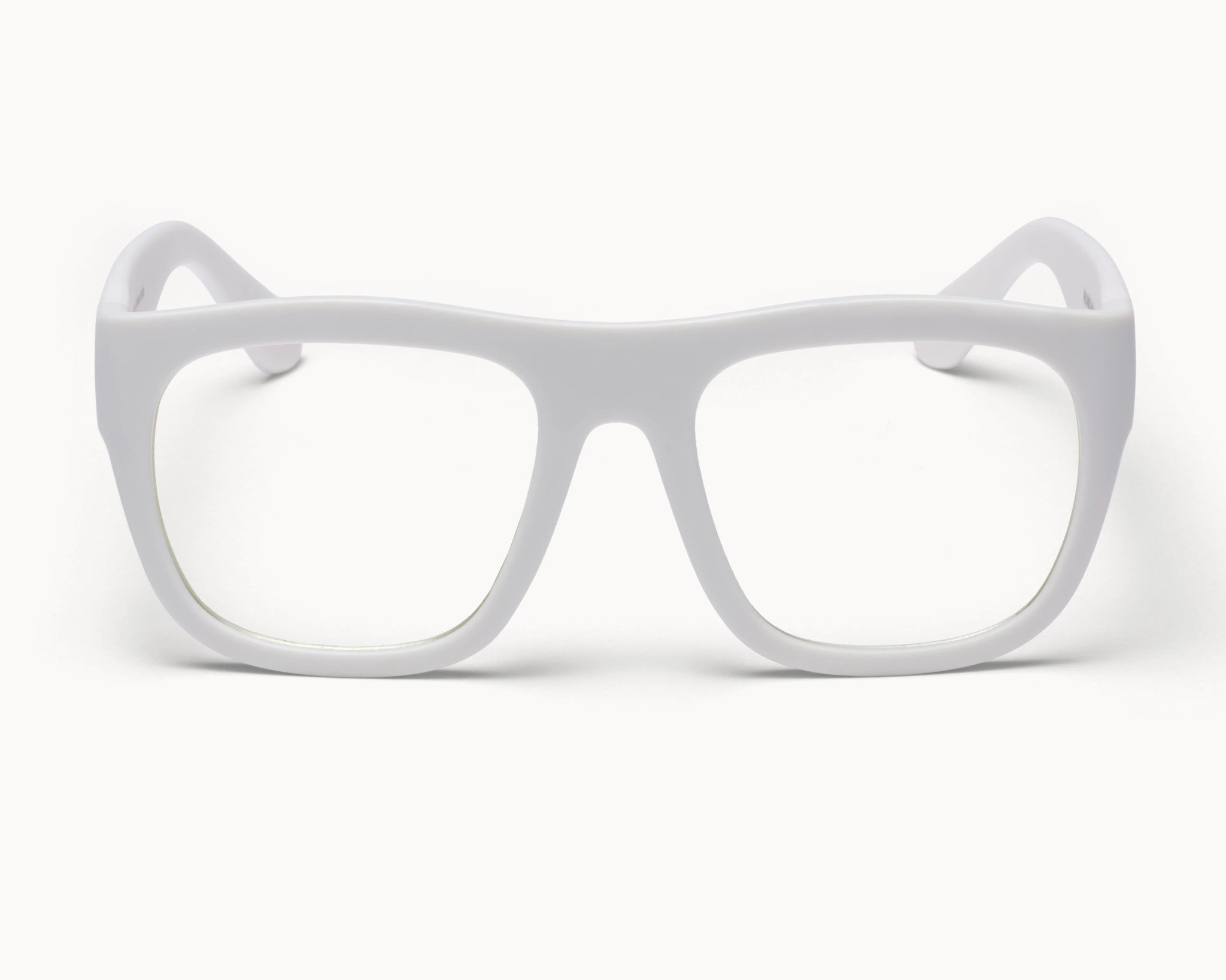 Bærekraftige Classic Ample oversized hvite briller fra VIDAR EYEWEAR med klare glass
