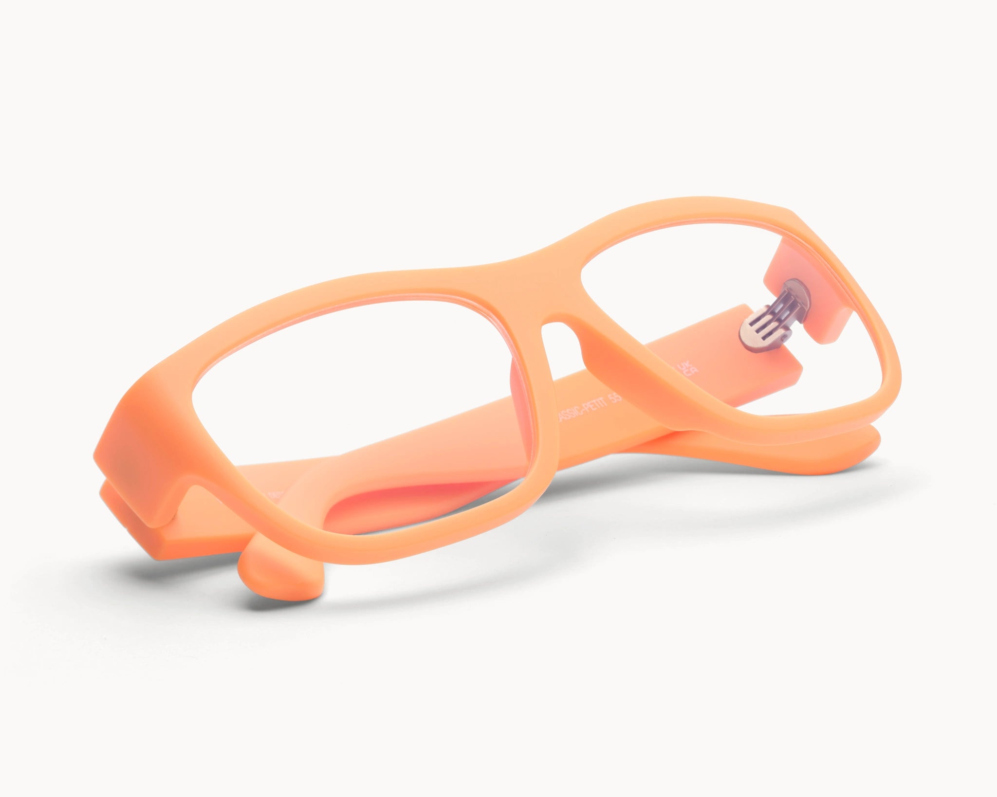 VIDAR EYEWEARs sofistikerte og bærekraftige Classic Petit briller i oransje med klare glass