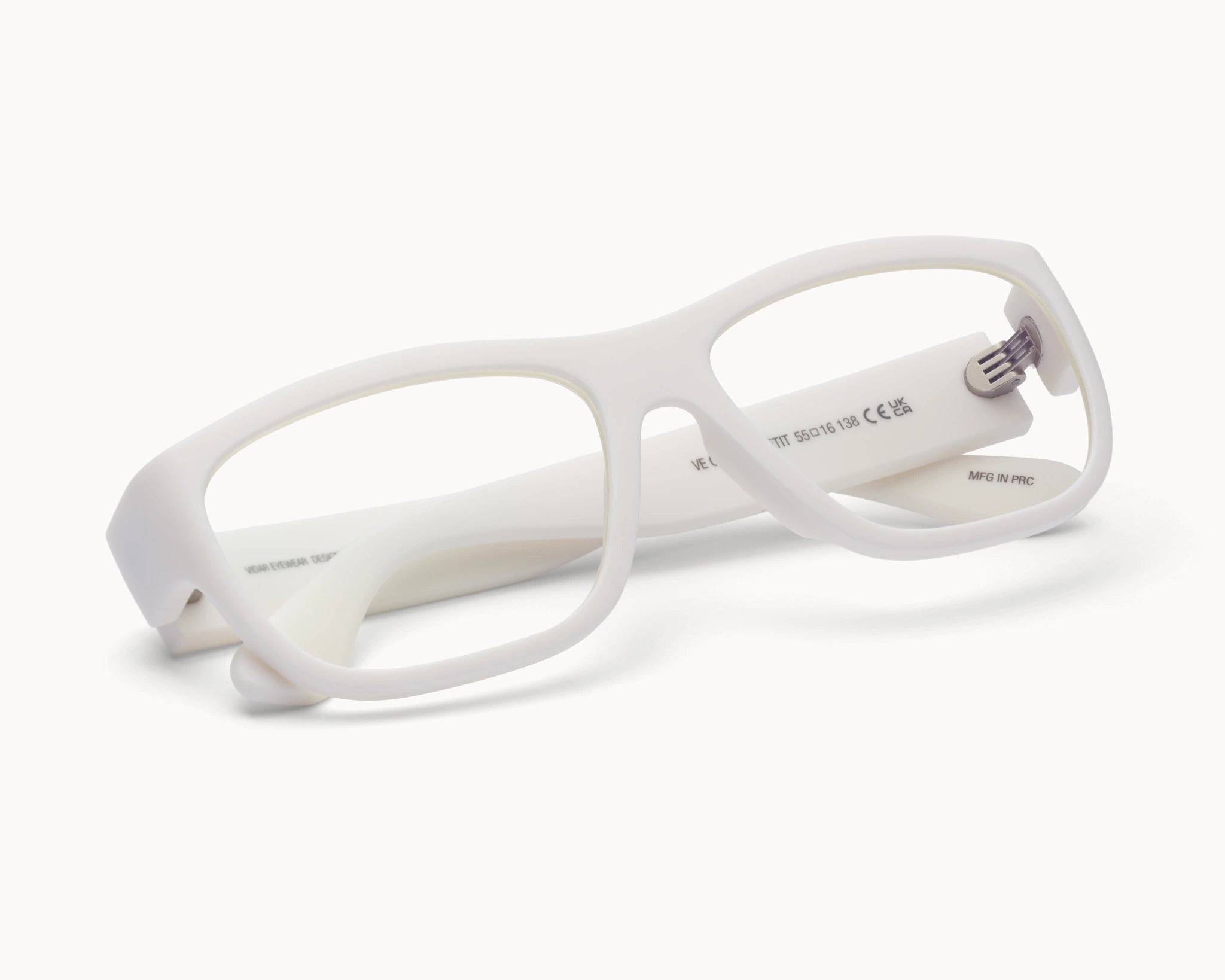 VIDAR EYEWEARs sofistikerte og bærekraftige Classic Petit briller i hvit med klare glass